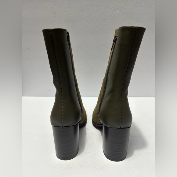 JOURNEE COLLECTION Womens Olive Two-Toned Sharlie Toe Block Heel Booties 7 - Picture 3 of 6